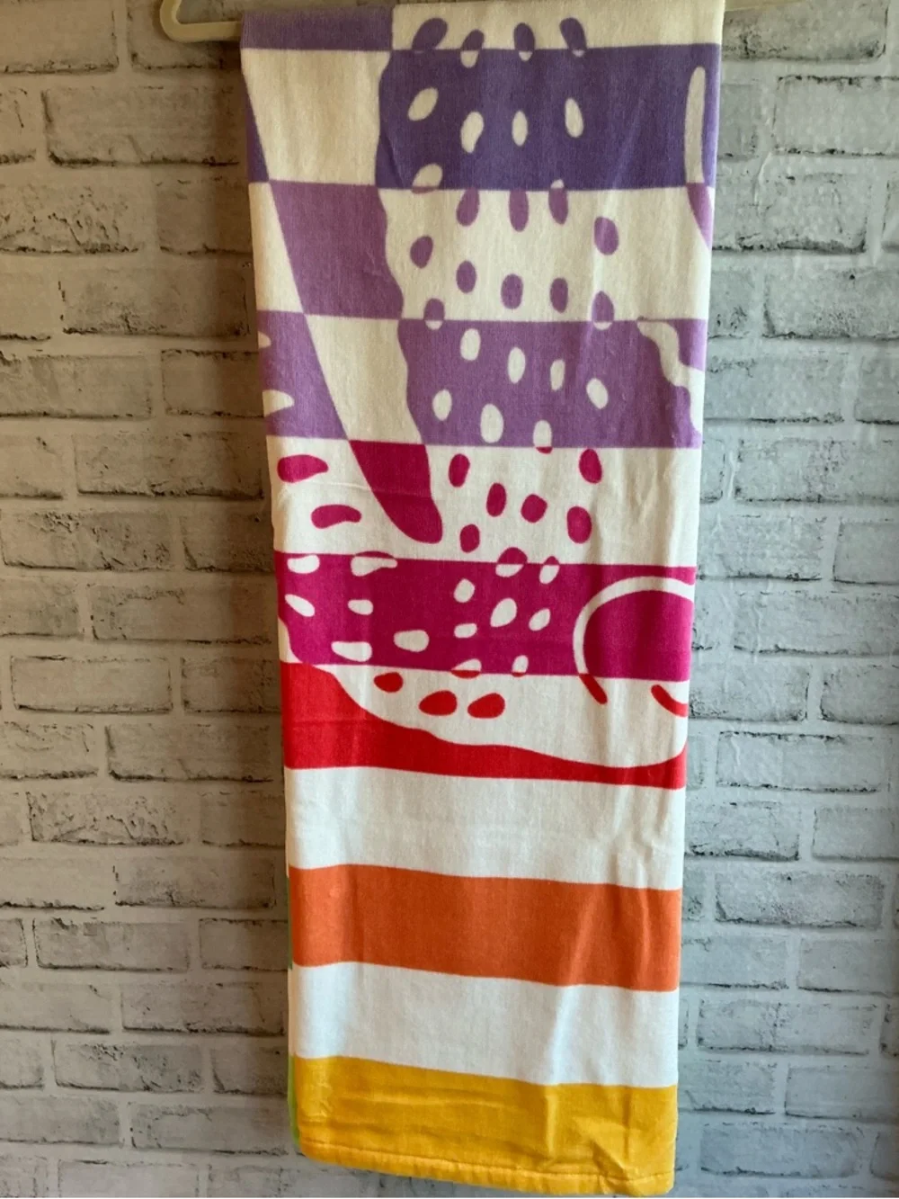 Lacoste Striped Crocodile Print Cotton Beach Towel-36